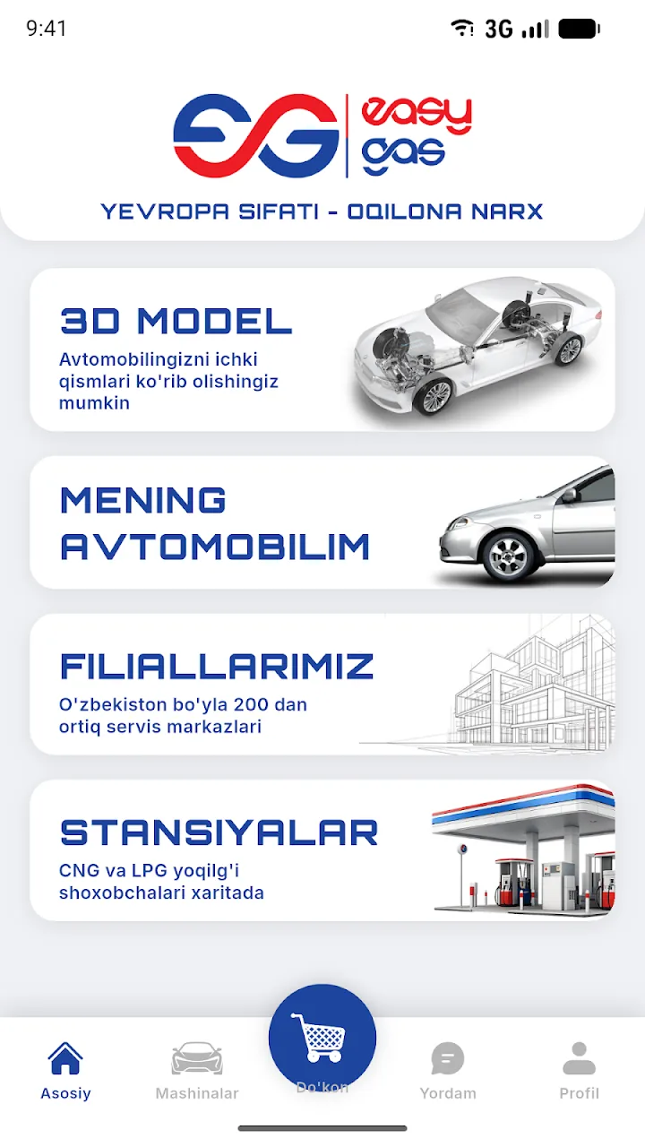 Easy One ilovasi ekranlari